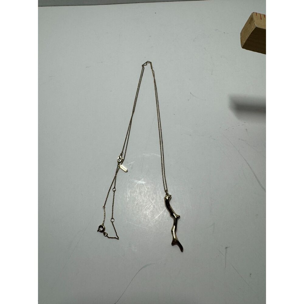 Stella & Dot Gold Organic Branch Vertical Pendant Abstract Layering Necklace